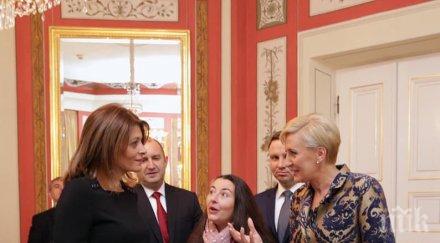 десислава радева сдържан тоалет полша жената президента появи черно главата петите снимки