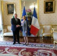 Красимир Каракачанов запозна френския военен министър Флоранс Парли с предизвикателствата на Балканите  