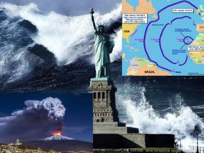 СТРАШНО! Апокалипсисът ще е предизвикан от изригването на вулкан! Километър висока вълна удря Северна Америка   