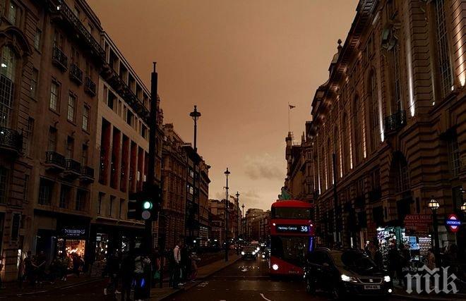 В шок! Небето над Лондон по време на преминаването на урагана „Офелия“ изплаши жителите на града