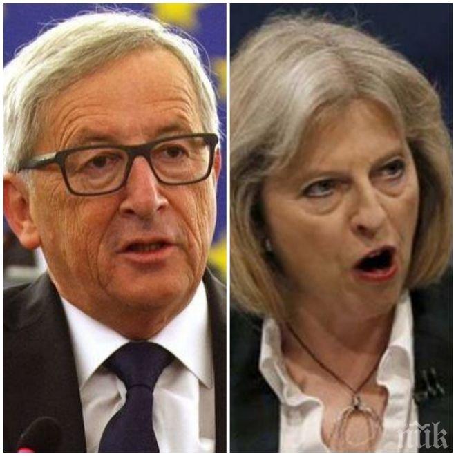 Британскят премиер и председателят на Европейската комисия поискаха ускоряване на преговорите за Брекзит