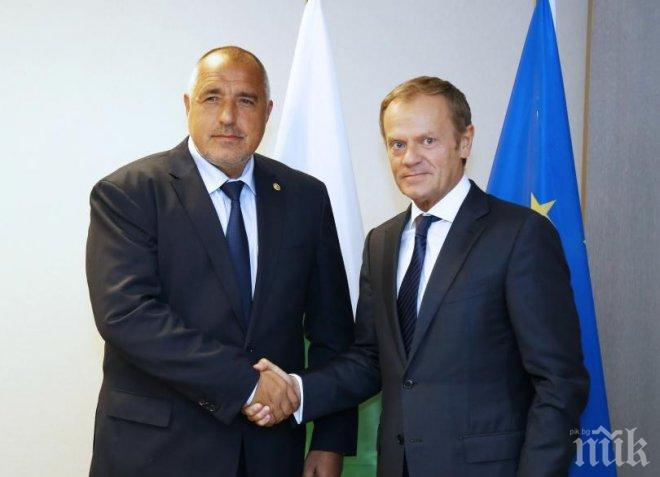 ПЪРВО В ПИК! Доналд Туск дава рамо на Борисов за постигане на приоритетите на българското европредседателство