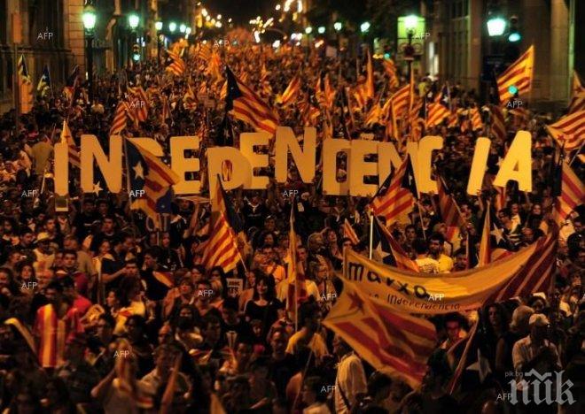 200 хил. души протестират в Барселона срещу задържането на сепаратистките лидери