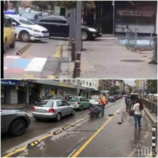 ИЗВЪНРЕДНО В ПИК! Кошмарът в София продължава - кортеж запуши злополучната ул. Раковски след ада с велоалеите! Ето къде изграждат още трасета за колоездачи (ВИДЕО/СНИМКИ)