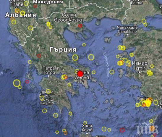 ЗЕМЕТРЕСЕНИЯ! 4 труса край Атина за последните 6 часа