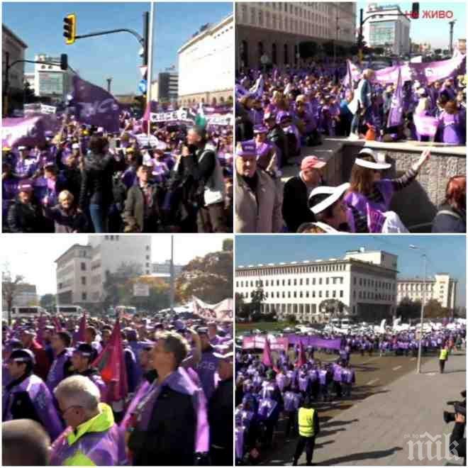 ИЗВЪНРЕДНО В ПИК TV! Хиляди на протеста срещу работодателите с първа победа - социалният министър обеща да не пипа болничните и класа (ОБНОВЕНА)