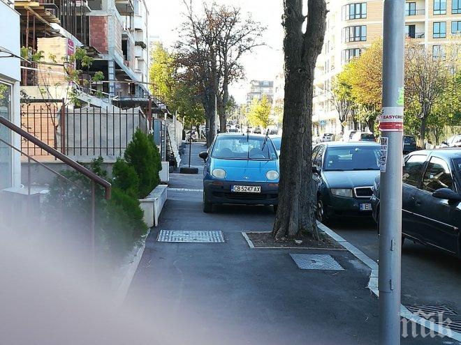 СИГНАЛ ДО ПИК! Наглец затапи тротоар с колата си в Овча купел (СНИМКА)