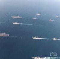 Три американски самолетоносача започнаха съвместно учение с южнокорейски военноморски сили (ВИДЕО)
