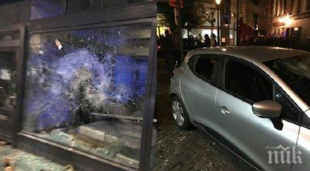 белгийски полицаи пострадали сблъсъците органите реда марокански футболни фенове брюксел