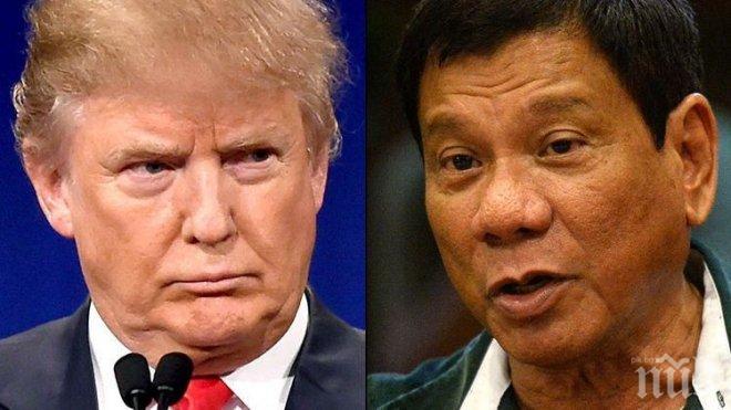 Доналд Тръмп се ръкува с филипинския си колега със спорна репутация