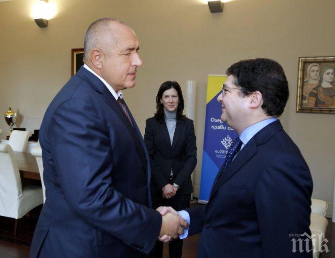 Премиерът Борисов обсъди сътрудничеството с ЕБВР с вицепрезидента на банката Пиер Хайлброн