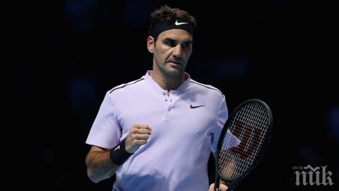 Маестро Роджър Федерер е първият полуфиналист в Лондон