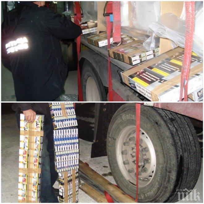 Кучето Джейк откри на Дунав мост 2 контрабандни цигари, скрити в камион с тоалетни чинии