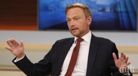 лидерът германските свободни демократи вижда смисъл възобновяването преговорите коалиция ямайка