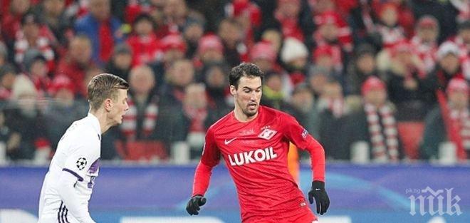 Късен гол попари Попето и Спартак, шансовете на руския тим почти се изпепелиха 