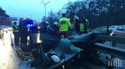 пик шофьорът тежката катастрофа телевизионната кула бил пиян дрогиран остава тежко състояние страховито видео