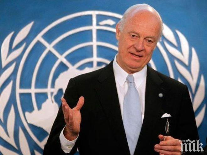 Специалният пратеник на ООН за Сирия призова участниците в преговорите в Женева да се въздържат от взаимни обвинения