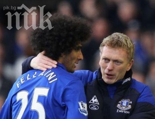 Дейвид Мойс си води на Олд Трафорд Фелаини и Лейтън Бейнс