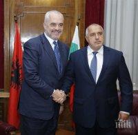 Борисов към Еди Рама: Ще подкрепяме усилията на Албания за започване на преговорите за членство в ЕС (СНИМКИ)

