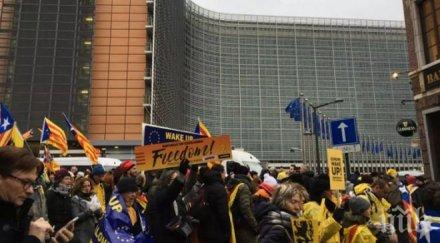 близо 000 души включиха демонстрациите подкрепа независимостта каталуния брюксел