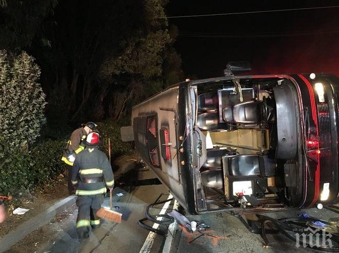 Инцидент! 29 пострадали, след като автобус се преобърна в Сан Франциско