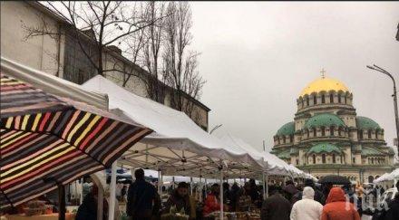 въпреки снега навалица фермерския пазар центъра софия снимки