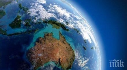 австралия премества север сантиметра година