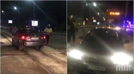 първо пик кола паркира трамвайните релси бул българия софия снимки видео