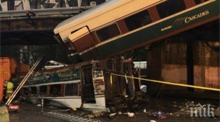 последните минути влакова катастрофа сащ композицията дерайлира щата вашингтон падна междущатска магистрала
