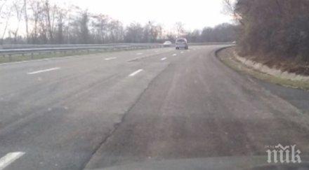 аварийно закърпиха дупките магистрала черно море