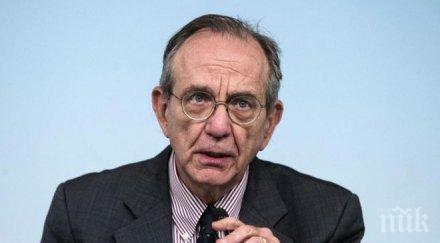 финансовия министър италия страната възможно съставяне широка коалиция леви десни партии