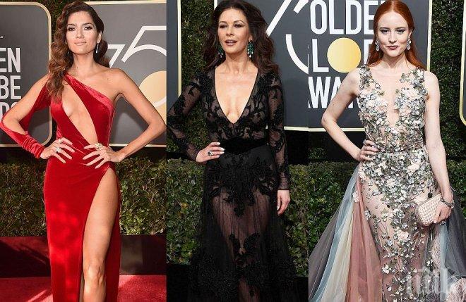 Звездите от Холивуд облякоха супер разголени рокли срещу сексуалното насилие