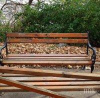 Вандали потрошиха пейките в Морската градина на Варна 