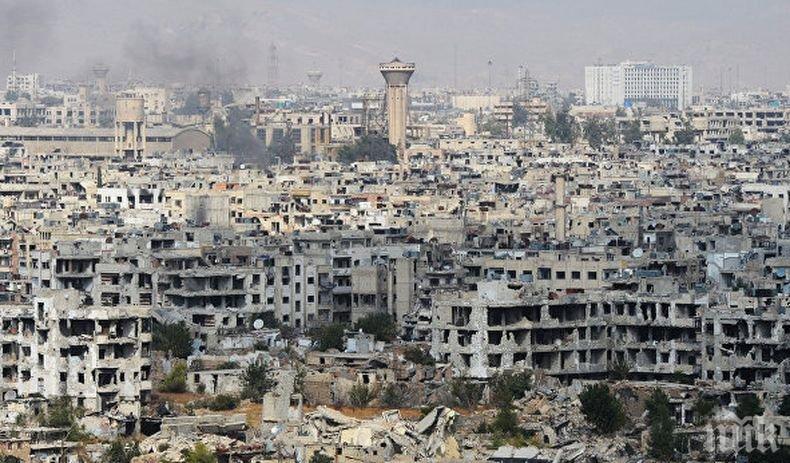 Най-малко девет загинали след минометен обстрел срещу жилищен квартал в Дамаск