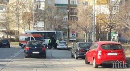 тежък инцидент автобус градския транспорт пловдив заби патрулка