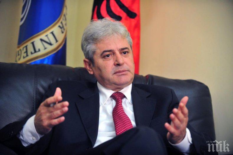 Лидерът на ДСИ Али Ахмети: Спорът за името трябва да бъде решен по модела на договора за добросъседство с България