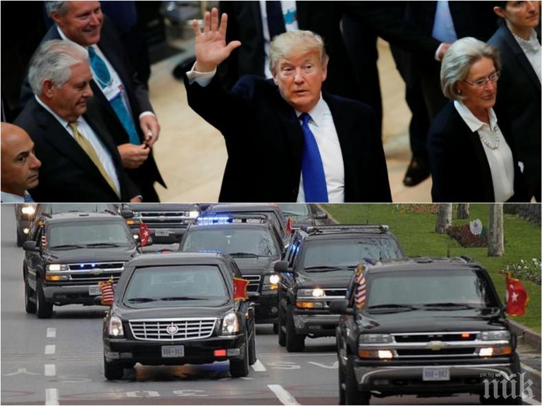 ИЗВЪНРЕДНА СИТУАЦИЯ В ДАВОС! Кола на Тръмп блъсна полицай