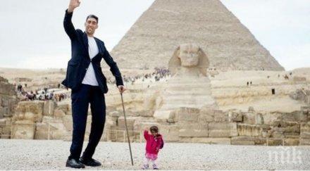 уникално високият мъж света срещна ниската жена снимки