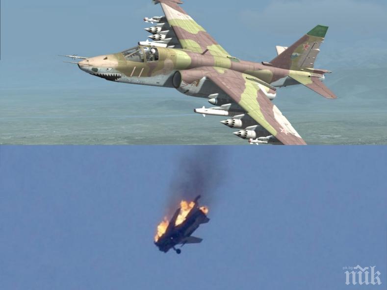 ИЗВЪНРЕДНО В ПИК! Първи снимки на сваления руски самолет в Сирия, ето какво остана от бойната машина 