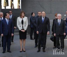 посрещнаха президента радев жена армения снимки