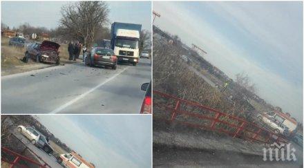 катастрофа шофьор без книжка затапи околовръстното пловдив снимки