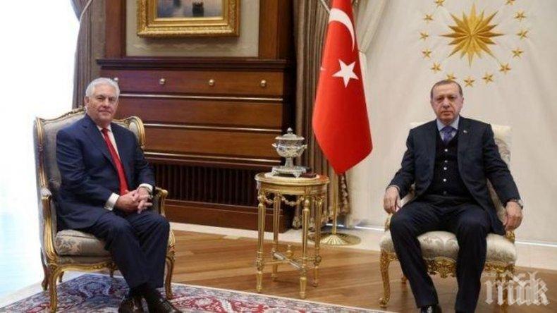 Реджеп Таийп Ердоган е обяснил какви са регионалните приоритети на Турция на Рекс Тилърсън