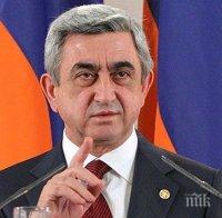 Президентът на Армения убеден във възможностите за мирно решаване на конфликта в Нагорни Карабах