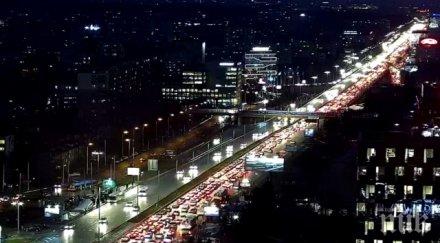 извънредно жестоко задръстване цариградско стотици коли попаднаха километрична тапа снимки