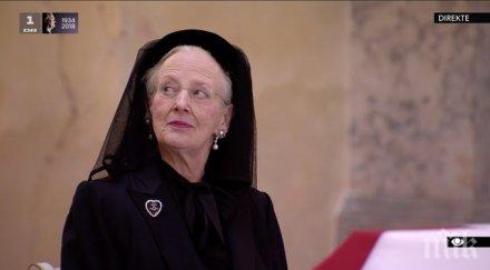 датската кралица маргрете втора сбогува съпруга частна церемония