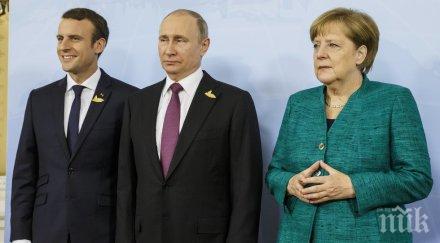 жицата меркел макрон разговаряха путин заради сирия