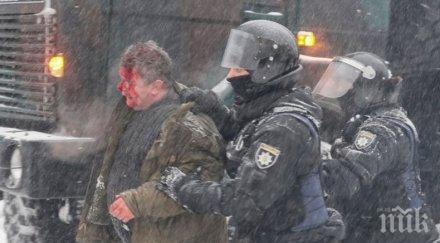 ранени 100 арестувани полицейска акция среще протестен лагер киев