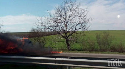 последните минути горящо бмв затапи пътя ветрен бургас