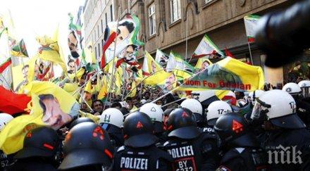 извънредно екшън кюрдски демонстранти сблъскаха полицията германско летище затвориха две гари великобритания