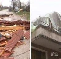 Стихия! Ураганният вятър над Враца потроши коли и отнесе покриви на къщи